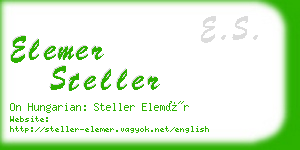 elemer steller business card